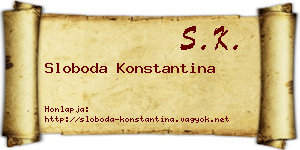 Sloboda Konstantina névjegykártya